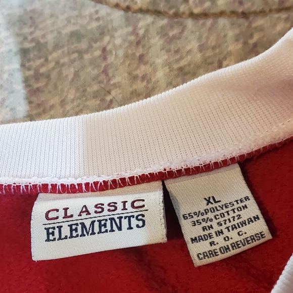 VTG CLASSIC ELEMENTS 90s Red Pullover Sweatshirt American Flag Patriotic - Picture 3 of 5
